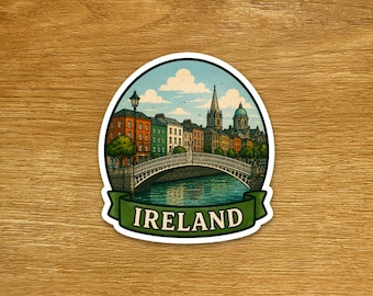 Ireland Travel Sticker - Matte Vinyl Die Cut Sticker