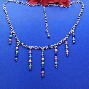 Collana fatta a mano in argento sterling 925 con perline colorate in madreperla, festa della mamma, compleanni