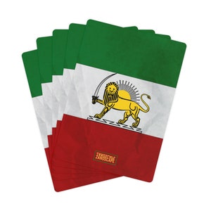 Shir Khorshid Bandiera delle carte da poker Pahlavi Iran