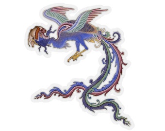 Simorgh - Shahnameh Sticker (Transparent + Bubble Free)