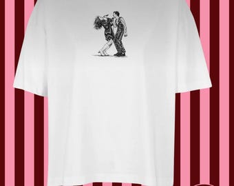 Harry and Shania Disco Tee, Retro Aesthetic Organic Cotton Shirt, Groovy Music Lover Oversized Top,  Oversized T-shirt