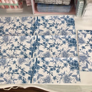 Blue Floral Bird Decoupage Napkins - 3-Ply Paper Napkins