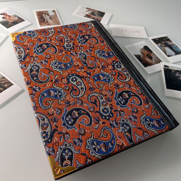 Handcrafted Large Photo Album | Persian Termeh Edition | 8x12” | Fits Various Sizes | Includes Writing Space, Tapes | Ideal for Scrapbooking
