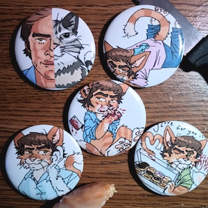 Dexter Meowgan (Morgan) 3x3 Pinback Button