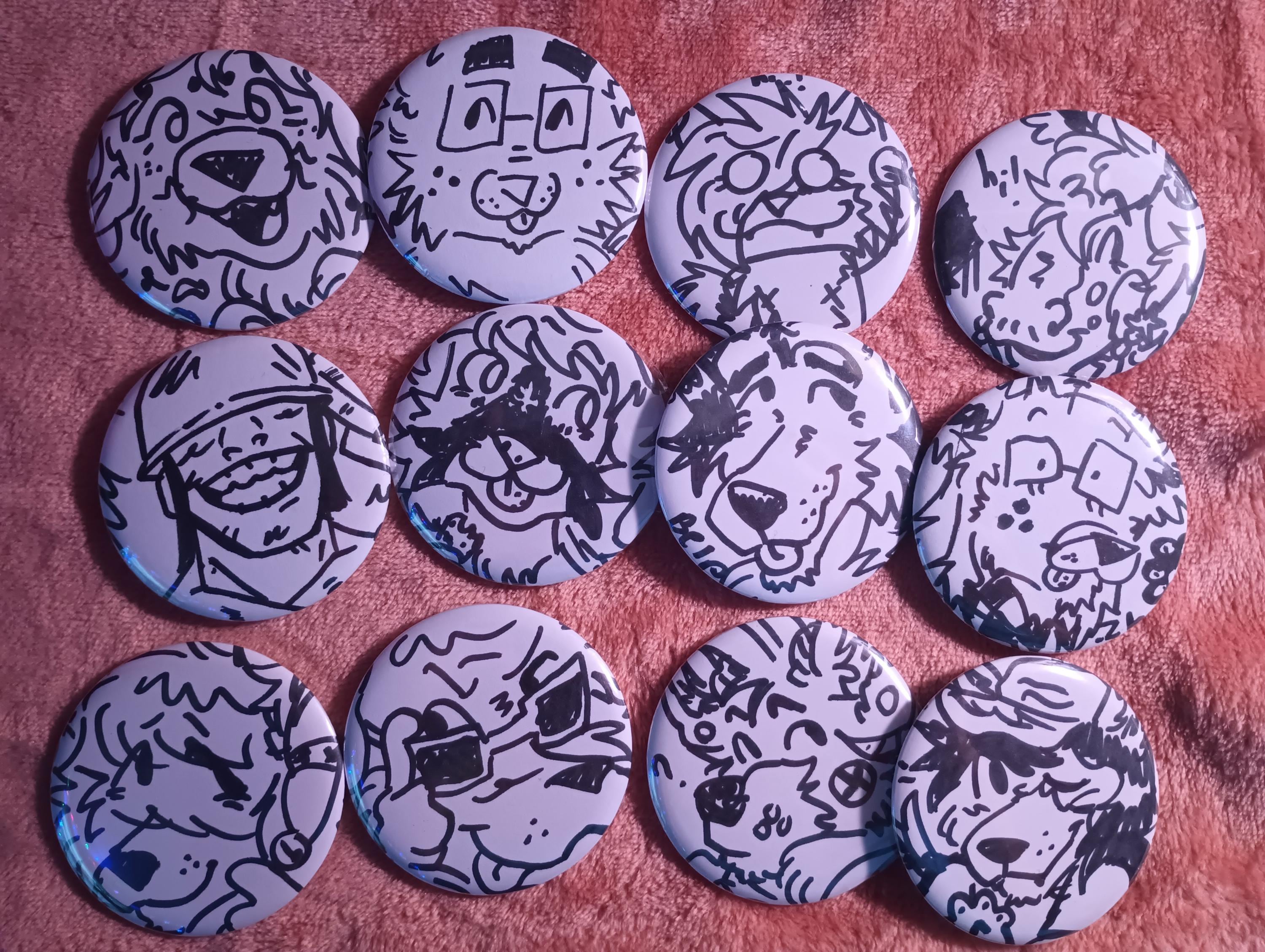Custom Character/OC Doodle Button 2x2inch