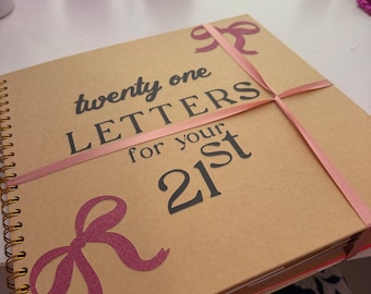 21 Letters for your 21st Birthday, Letters to the Bride, Custom Letter Scrapbook Personalized Handmade