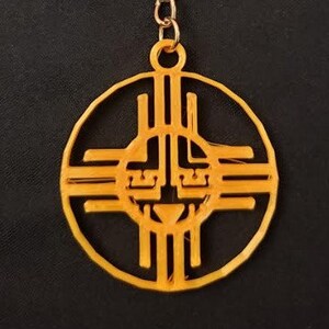 Llavero Navajo Sun - Arte nativo americano impreso en 3D (PLA)