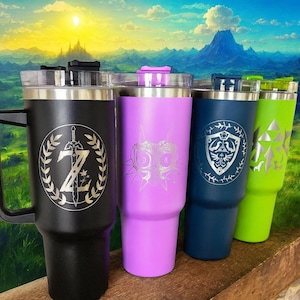Legend of Zelda 40oz Tumbler, Triforce, Hyrule Shield, Majora's Mask, Master Sword, Link, Personalized