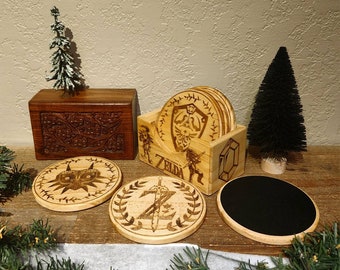 Legend of Zelda Coasters, Wood, Set of 6, Triforce, Majora's Mask