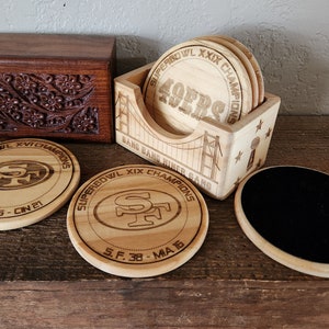 San Francisco 49ers Coasters | Forty Niners | 49ers Gift | 49ers Birthday Gift | Wood Coasters | NFL Coasters