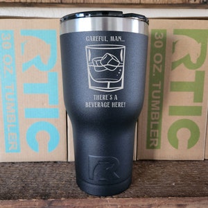 Big Lebowski Tumbler: Careful Man, There&#39;s a Beverage Here - 30oz Coffee Tumbler