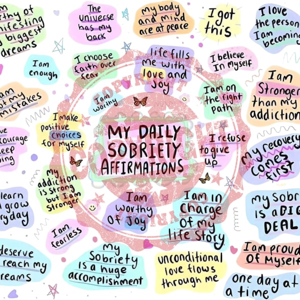 My Daily Sobriety Affirmations Recovery Tumbler PNG