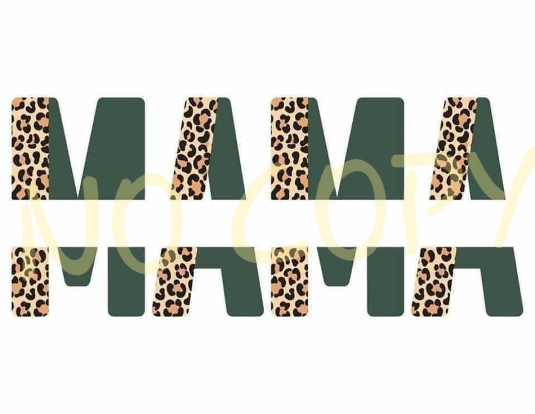 Mama Name Teal Green Leopard Shirt Print Design PNG Etsy