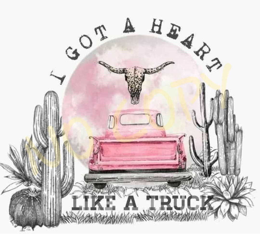 I Got a Heart Like a Truck Tumbler Print Design PNG - Etsy