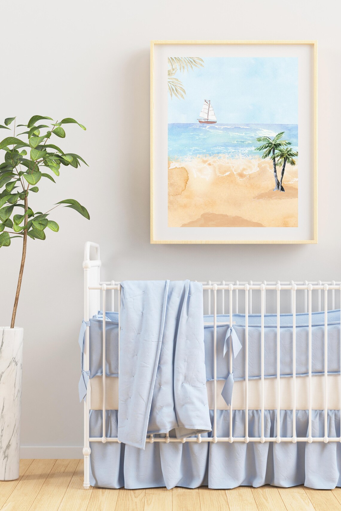 Printable Ocean Nursery Wall Art Set of 3, Ocean Nursery Decor
