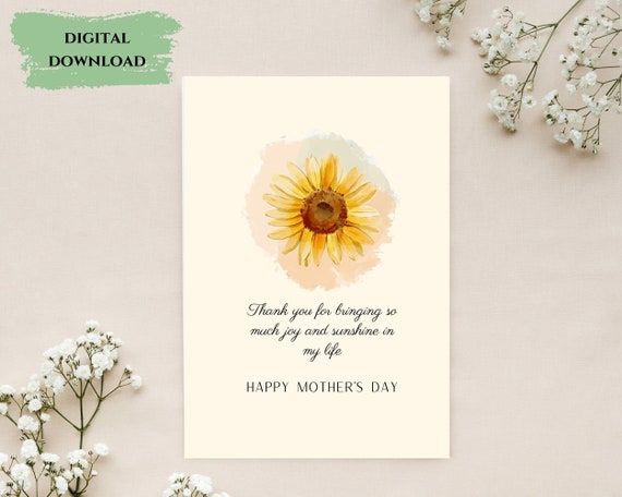 Printable Happy Mother's Day Card Digital Download - Etsy