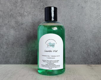 CUCUMBER MINT Shower Gel Body Wash Bubble Bath Hand Soap 8 oz bottle