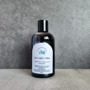 BLACK LEATHER and VETIVER Shower Gel Body Wash Bubble Bath Hand Soap Liquid Soap 8 oz bottle