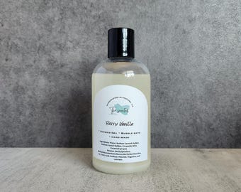 BERRY VANILLA Shower Gel Body Wash Bubble Bath Hand Soap 8 oz bottle