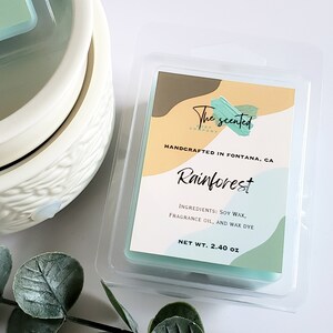 Wax Melts Soy Wax Melts Scented RAINFOREST Wax Melts Candle Wax Melts 6 Cavity Clamshell Wax Melts