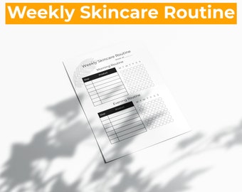 Weekly Skincare Routine - Planner, Template, Tracker, Morning, Evening, Self Care, Beauty, Printable, Organizer, Digital, PDF, Print at Home