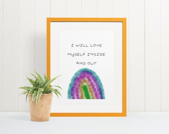 Children Affirmations - Rainbow, Inspirational Wall Art, Kids Wall Art, Positive Affirmations, Kids Room Decor, Printable, Print at Home