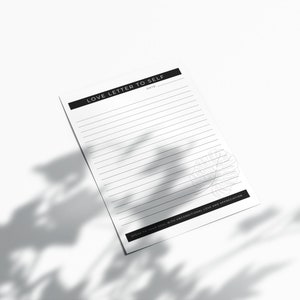 Carta de amor para si mesmo - modelo, autocuidado, amor próprio, auto-capacitação, bem-estar, PDF imprimível, editável, download digital, imprimir em casa