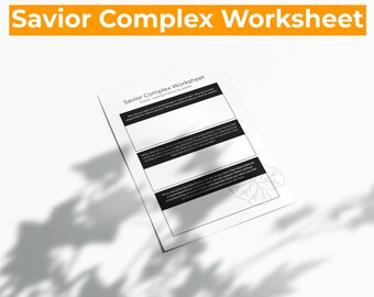 Savior Complex Worksheet Holistic Healing Practice for Adults - Therapy, Digital, Instant, Printable, Editable, PDF, Print at Home