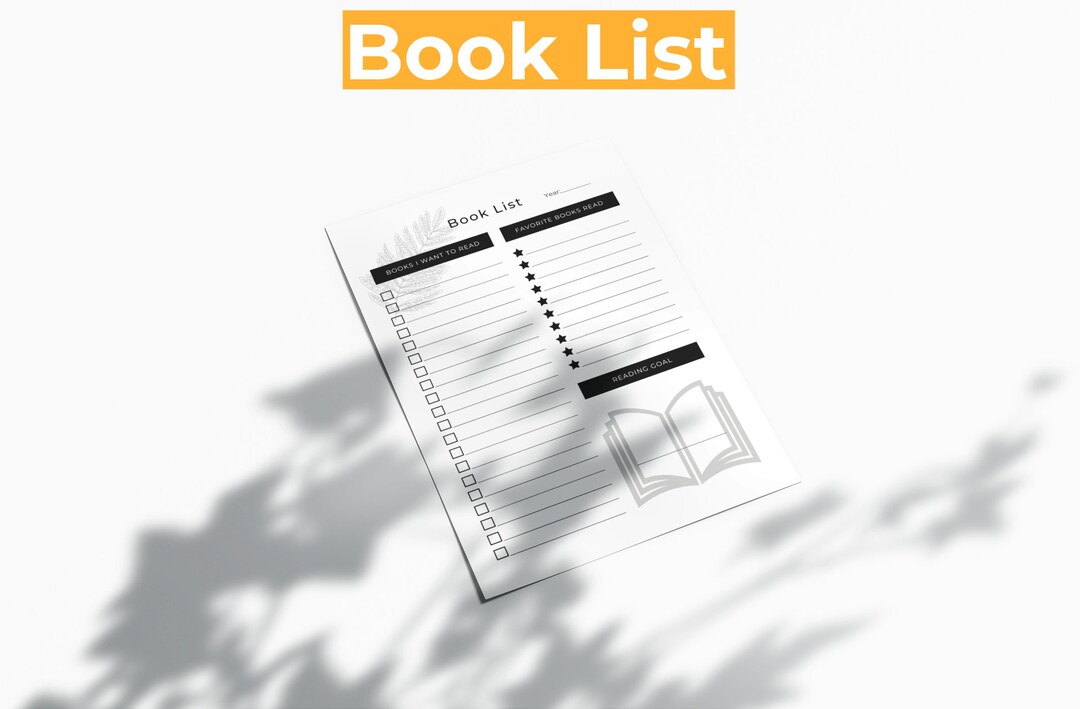 Book List Worksheet – Digital Printable Book Tracker for Teens & Adults ...