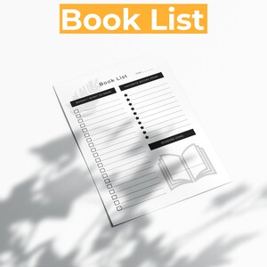 Bücherliste - Lesetagebuch, Bücher zum Lesen, jährlich, Herausforderung, Checkliste, Planer, Digital, Sofort, druckbar, bearbeitbar, PDF, Print at Home