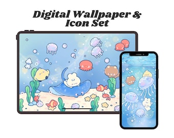 Ocean Friends Digital Wallpaper + Icon Set
