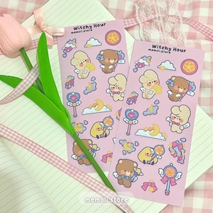 B-Ware - Magische Mädchen | Deko, Planer, Journaling Stickers | Niedliche Kawaii Ästhetik | Sticker Bogen
