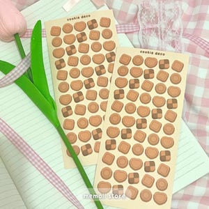 Zucker Kekse | Deko, Planer, Journaling Stickers | Niedliche Kawaii Ästhetik | Sticker Bogen