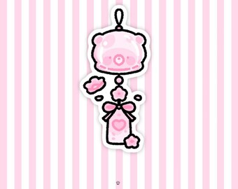 beary wind chime sticker