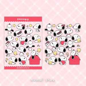 Gefleckter Welpe | Deko, Planer, Journaling Stickers | Niedliche Kawaii Ästhetik | Sticker Bogen