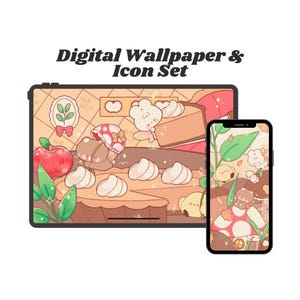 Autumn Cottage Fairy Digital Wallpaper + Icon Set
