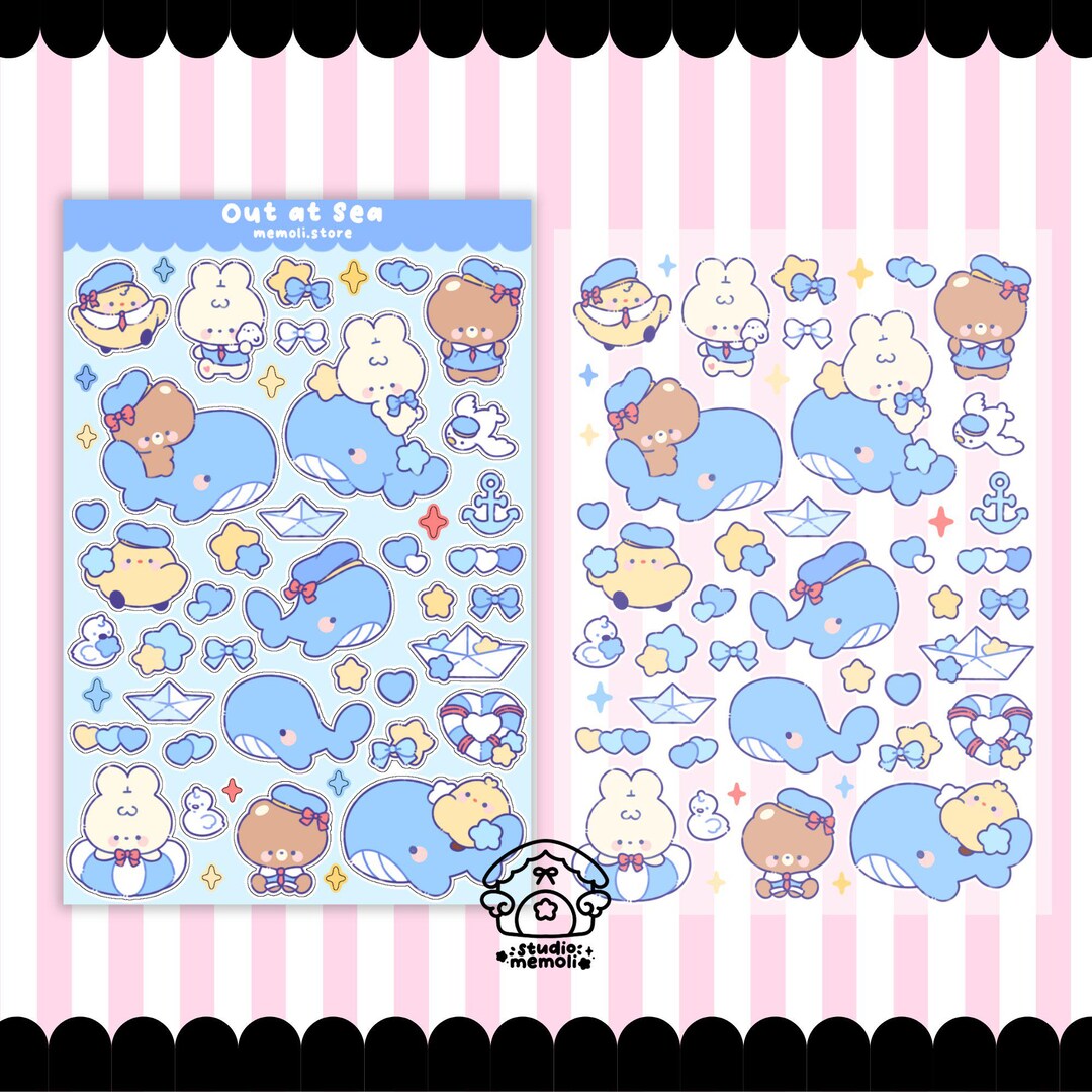 Out at Sea Sticker Sheet - Etsy