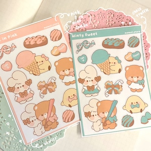 Schokoladen Sticker Bogen | Valentinstag Aufkleber | Planer Aufkleber | Journaling Deko Aufkleber | Niedliche Kawaii Ästhetik | Sticker Bogen