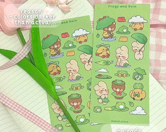 frogs & rain (b-grade) sticker sheet