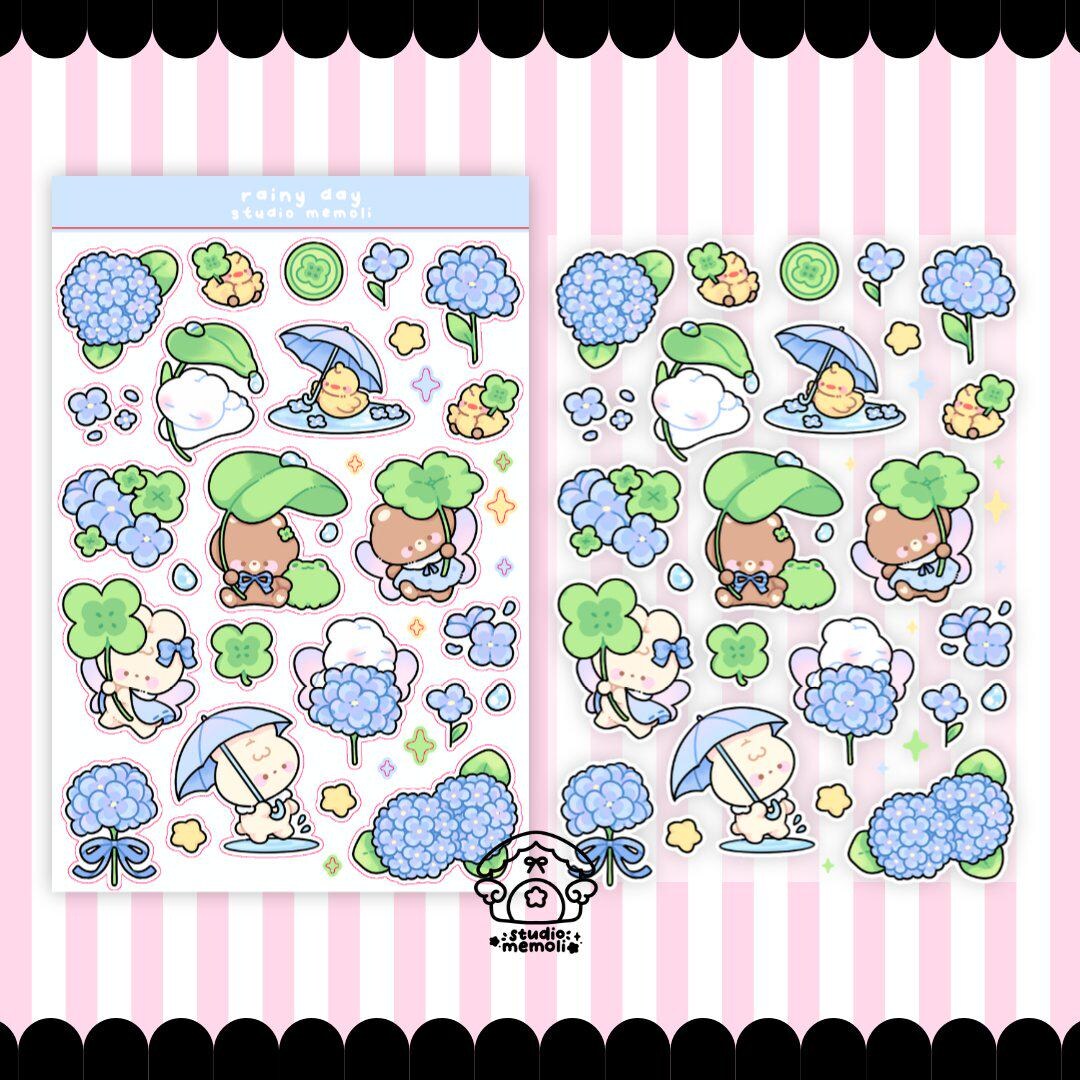 Rainy Day Sticker Sheet - Etsy