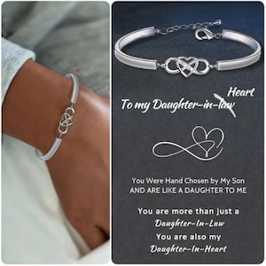 For Daughter-In-Law, You Are Also My Daughter-In-Heart, Jewelry From Mother-In Law, Gift for Bride, Infinite Heart Bracelet, Christmas Gifts