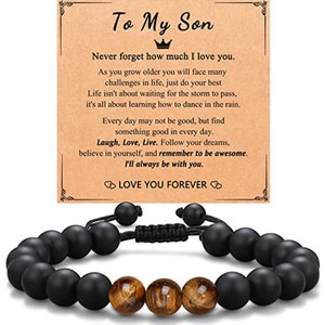 To My Son Bracelet Gift From Mom With Inspirational Love Quotes