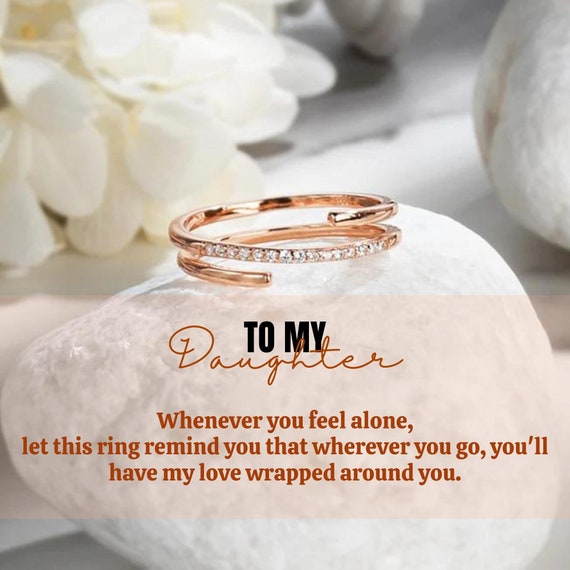 To My Daughter. A Hug Form Me to You, Spiral Ring, Sterling Silver Ring,  Gift for Her - Etsy