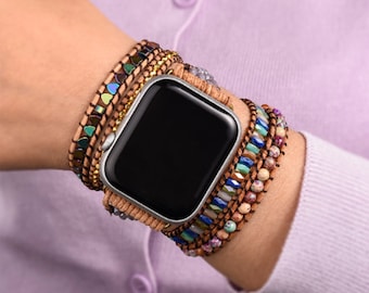 Boho Watch Charm for Apple Watch Band,BeadedWatch Band Bracelet Compatible with Apple Watch Band 38mm/40mm/41mm 42mm/44mm/45mm for iWatch SE