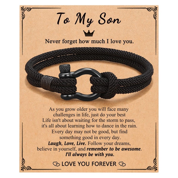 To My Son, Never Forget How Much I I Love You , Milan Woven Bracelet ,Son Gift from Mom Dad, Chrismas Gift, Birthday Gift for Him