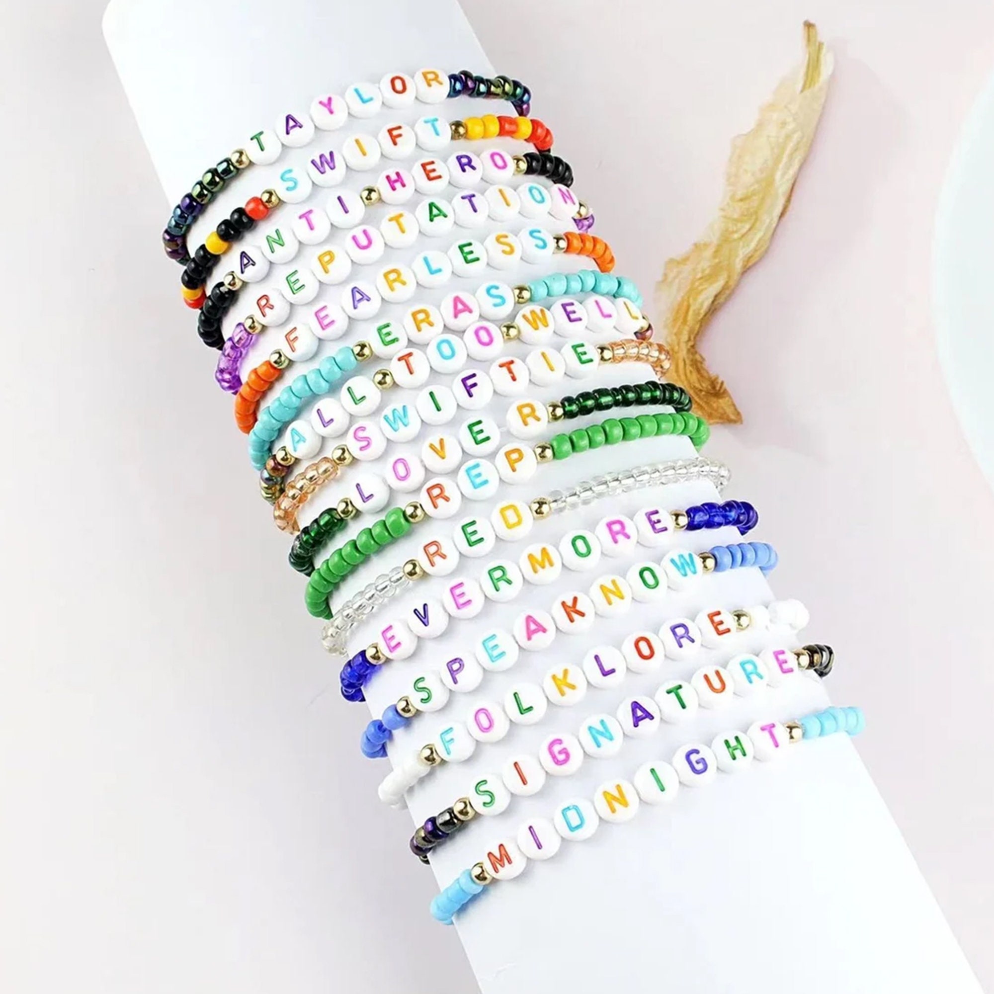 Taylor Swift Merch  Taylor Friendship Bracelets,TS Inspired Bracelets  Set,Lover Anti Hero Reputation Swiftie Bracelets,Fearless Speaknow Red  Evermore ERAS Bracelets,Taylor Swift Gifts,Pack of 5 