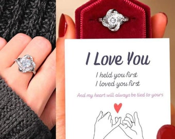 Daughter ring, Daughter gift from mom | I Held You First | Love Knot Ring,gifts for daughter