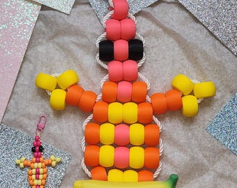 Arte de pared de lagarto gigante con cuentas