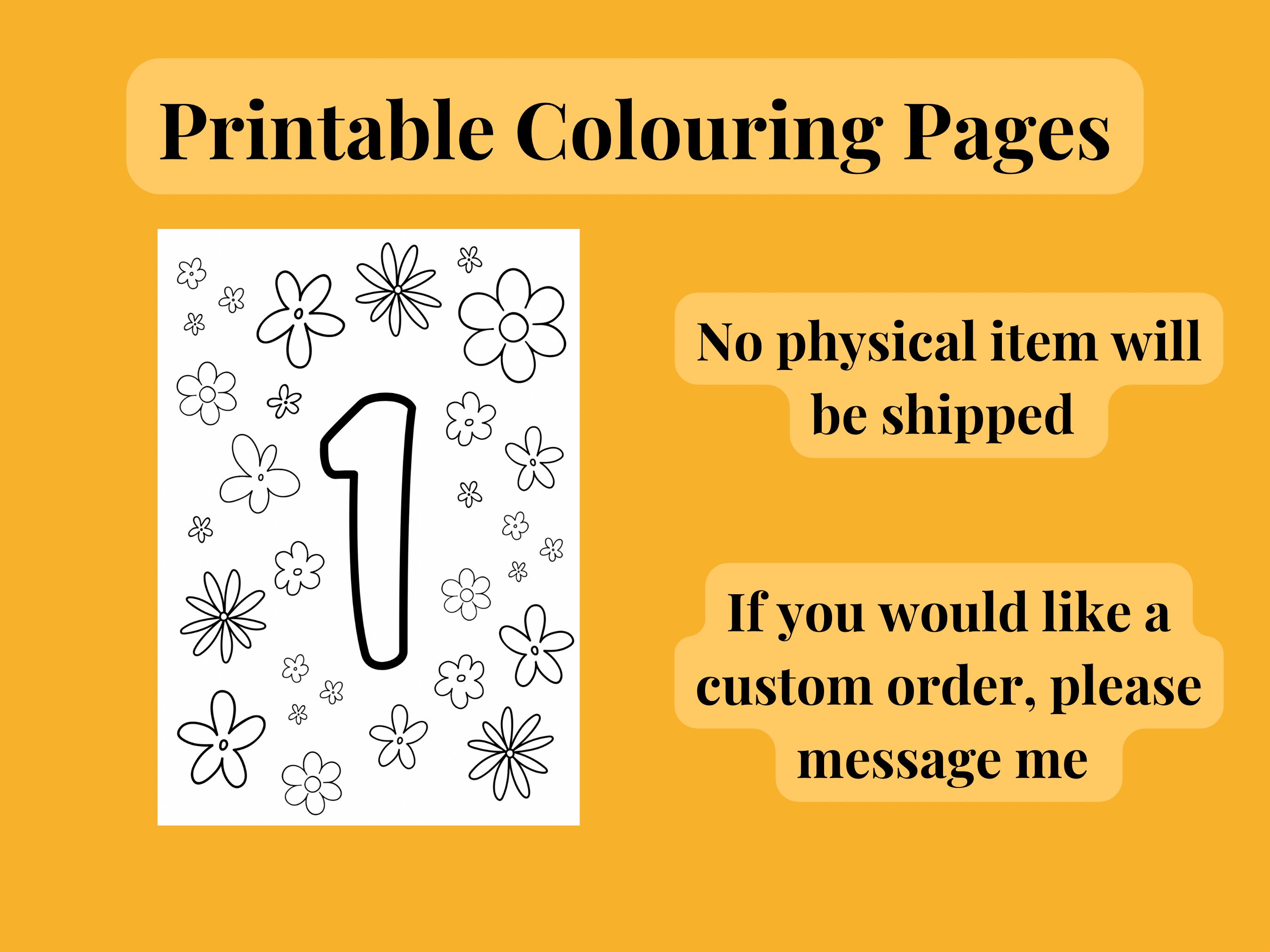 Daisy Birthday Colouring Pages, First Birthday, Colouring Activity ...