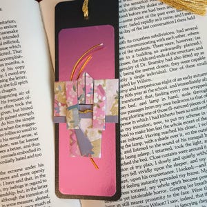 Black Bookmark with Pink Kimono